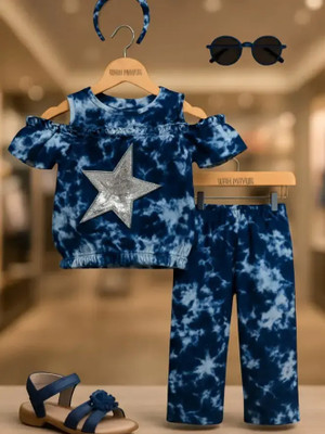 wah mayur Girls Casual Dress Dress(Blue)