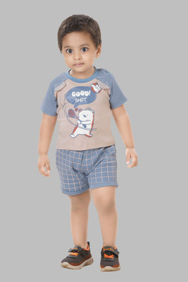 MUMBEL Baby Boys Casual T-shirt Shorts(Beige)