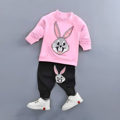 Afreen Creations Baby Boys & Baby Girls Party(Festive) T-shirt Track Pants(Pink)