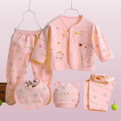 Vadhavan Baby Boys & Baby Girls Casual Vest Pyjama(Peach)