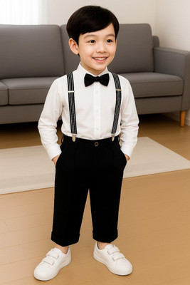 HV CREATION COLLECTION Baby Boys Party(Festive) Shirt Pant(White)
