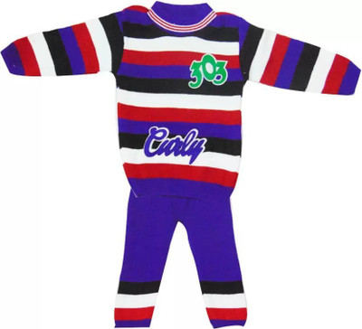 BRAJ SUNDARI Baby Boys & Baby Girls Casual Sweatshirt Pant(Voilet)