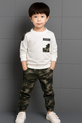 Dollico Boys Party(Festive) T-shirt Track Pants(WHITE)