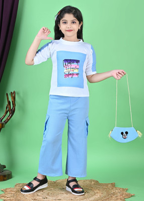 newsifa Girls Party(Festive) Top Pant(SKY BLUE)