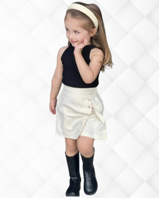 MENVVY TREND Baby Girls Party(Festive) Top Shorts(BLACK)