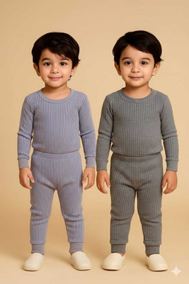 CLOTHKING Top - Pyjama Set For Baby Boys & Baby Girls(Grey, Pack of 1)