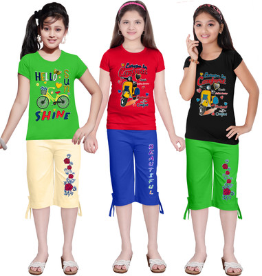 KS KOARRA Girls Casual T-shirt Track Pants(86 MULTICOLOURRS)