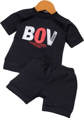 BM Enterprise Baby Boys Party(Festive) T-shirt Shorts(Black)