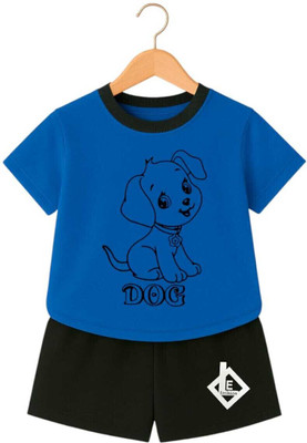 LE FASHION Boys Casual T-shirt Shorts(dark blue)