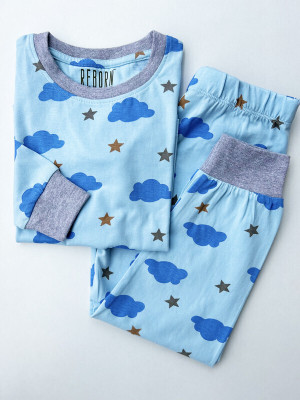 Reborn Boys Casual T-shirt Pyjama(Light Blue)