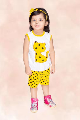 HENA TEXTILE Baby Boys & Baby Girls Casual Top Shorts(YELLOW)