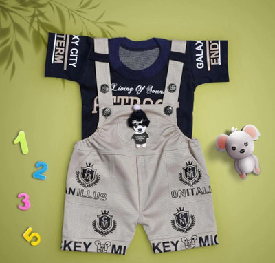 MARUF DRESSES Baby Boys & Baby Girls Party(Festive) Dungaree Dungaree(Grey)