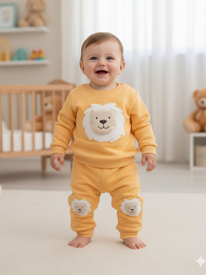 Pompidou Baby Boys Casual Sweatshirt Pant(Yellow)