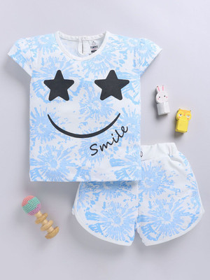 YK X Tinyo Boys & Girls Casual Top Shorts(Blue)