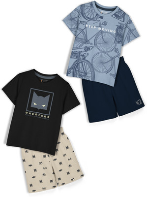 Hellcat Girls Casual T-shirt Shorts(Black2/Bluish Grey2)
