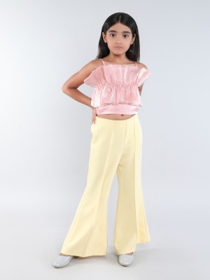 taffykids Girls Party(Festive) Top Pant(Pink, Yellow)