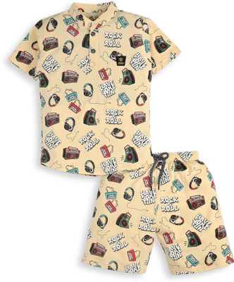 Wonder Klothes Boys Casual T-shirt Shorts(Beige)