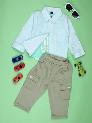 V-MART Girls Casual T-shirt Pant(Off White)