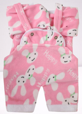 Kapil Collection Dungaree For Baby Boys & Baby Girls Casual Printed Wool Blend(Pink, Pack of 1)