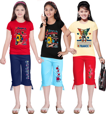 KS KOARRA Girls Casual T-shirt Track Pants(58 MULTICOLOURRS)