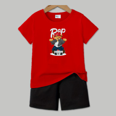 MGRS Baby Boys & Baby Girls Casual T-shirt Shorts(RED)