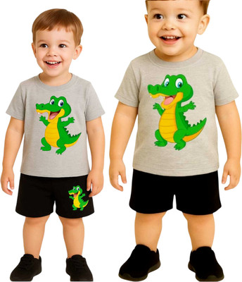 SEGRO Baby Boys & Baby Girls Casual T-shirt Shorts(GREY, GREY)