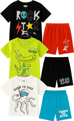 Kuchipoo Baby Boys Casual T-shirt Shorts(Multicolor 109)