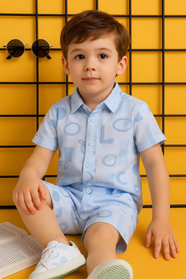 PROVOGUE Boys Casual Shirt Shorts(White)