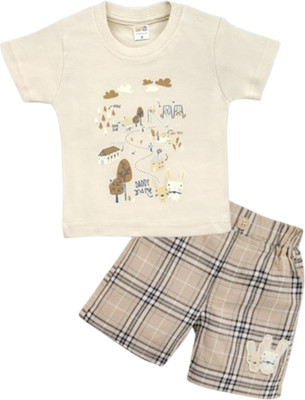Pompidou Baby Boys Casual T-shirt Pant(Khaki)