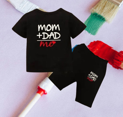 MALTOSH Baby Boys & Baby Girls Casual T-shirt Shorts(Black)