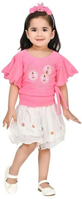 NSZ Baby Girls Casual Top Capri(Casual Floral Frill Top and Short Set)