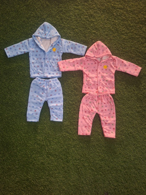 ajesh creations Baby Boys & Baby Girls Casual Sweatshirt Pyjama(Peach, Pink, Blue, Leamon, Orange, Sky Blue)