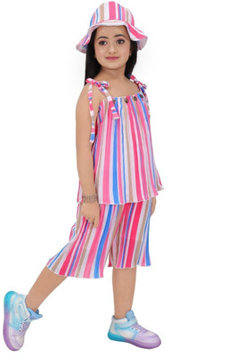 fashion karft Girls Barbie Casual Jumpsuit Cap(multicolor)