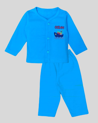 FASHION GRAB Baby Boys & Baby Girls Casual Top Pant(BLUE)