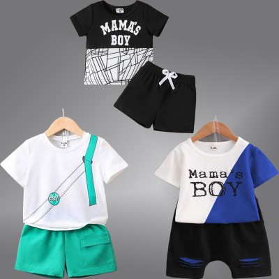 Lofn Baby Boys & Baby Girls Casual T-shirt Shorts(Multi)