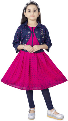 Little Star Girls Casual Dress Legging(Pink & Yellow)