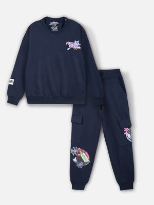 Nap Chief Boys & Girls Spiderman Casual Sweatshirt Track Pants(Navy Blue)