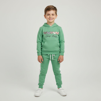 PORPY Baby Boys Casual Track Pants Sweatshirt(DARK GREEN)