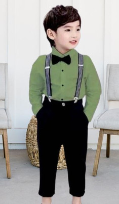 Varnikka collection Boys Party(Festive) Shirt Pant(GREEN)