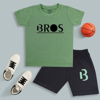 3BROS Baby Boys & Baby Girls Casual T-shirt Pant(Olive Green)