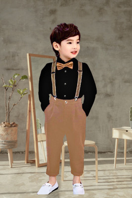 Jhrey creation Boys & Girls Party(Festive) Shirt Pant(Black)