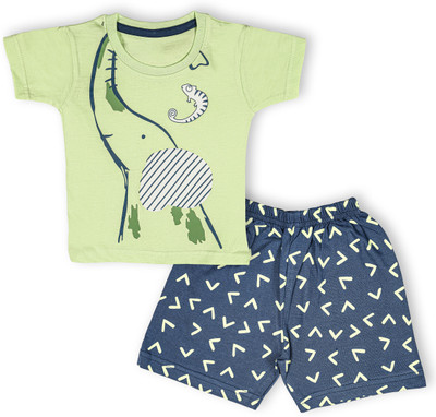 minipie Baby Boys & Baby Girls Casual T-shirt Pant(C GREEN)