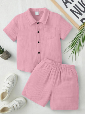 The Fashion Prime Boys Casual Shirt Shorts(Dark Pitch)
