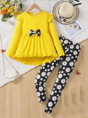 HIKUJ Girls Casual Dress Legging(Yellow)