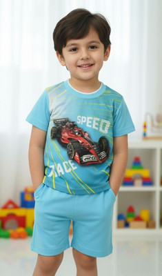 UniponKids Boys Casual T-shirt Pant(BLUE)