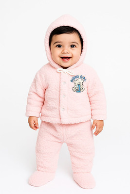 RELANE Baby Boys & Baby Girls Casual Sweater Pyjama(Pink)