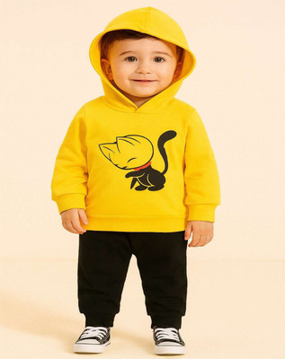 Cutevibe Baby Boys & Baby Girls Party(Festive) Sweatshirt Track Pants(Yellow)