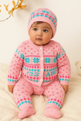 FAEEPY Baby Boys Casual Sweater Pyjama(Light Pink)