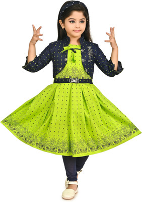 ASIFA Girls Party(Festive) Dress Legging, Jacket(Green)