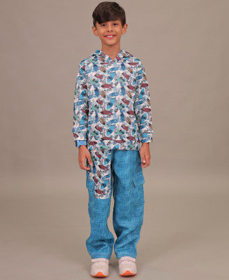 FunFukrey Boys Casual Sweatshirt Sweatpant(Blue)